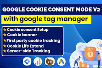 setup cookie consent v2, cookie consent banner, google ads server side tracking