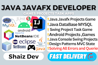 do complete javafx java spring boot swing console projects task gui dsa