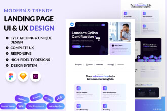design modern landing page, homepage, website UI UX in figma
