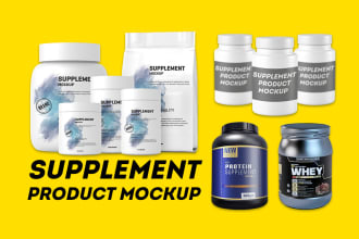 do realistic supplement bottle mockup, 3d product mockup, 3d rendering