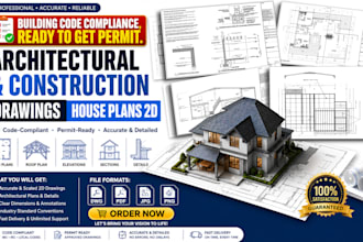 draw architectural and construction drawings house plans 2d