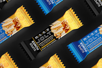 design premium packaging for protein bars, chocolates, and snack products