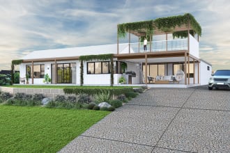 do realistic 3d exterior facade render in australia new zealand