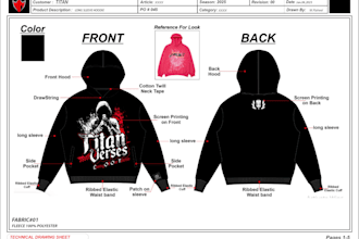create fashion apparel clothing tech pack and mockups