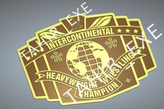 do cnc designs 2d 3d for champion belts in aspire and artcam