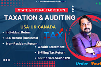 prepare US,UK, canada tax return of individual and llc