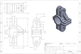 2d technical drawing with details dimension