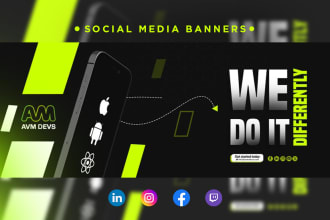 linkedin banner, youtube banner, banner design