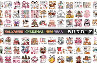 do halloween,christmas,new year, tshirt bundle for etsy and others