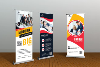 design professional roll up banner, pull up poster billboard signage design