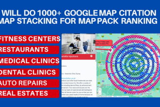 do 1000 google map citations and maps stacking for gmb ranking, local SEO