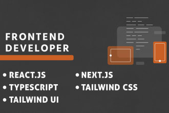 do front end development using react js, next js, tailwind CSS, typescript