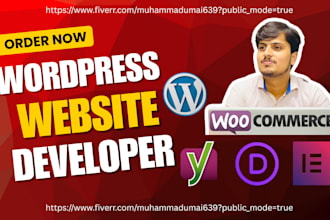create, design, redesign, develop, update, clone, or customize wordpress website
