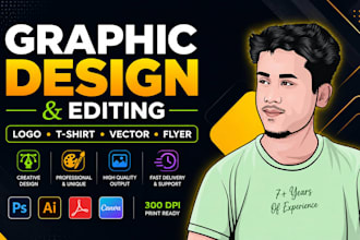 do professional graphic design, logo, t shirt, vector art and flyer