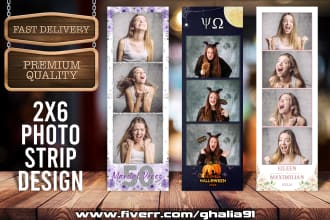 do custom 2x6 photo strip templates and photo booth overlays