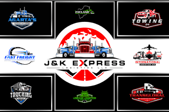 design transport logistics trucking freight and haulage logo
