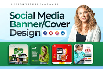 design facebook cover, linkedin, youtube thumbnail,  headers in 6hours