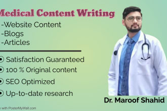 write engaging medical, health, beauty SEO articles, blogs as a doctor