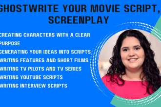 ghostwrite your film script, screenplay, movie script, TV series, screenwriting