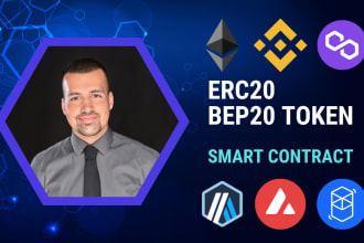 create custom erc20, bep20 and polygon token smart contracts