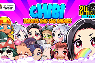 draw twitch kick emotes sub badges or png for youtube