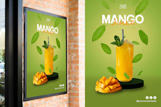 design good looking food, drink, and restaurant poster with best quality