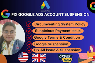 reinstate and fix the suspended google my business profile