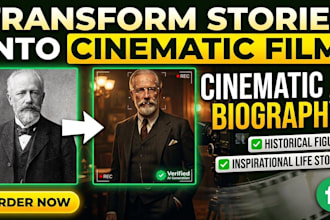 create a cinematic ai biography documentary video