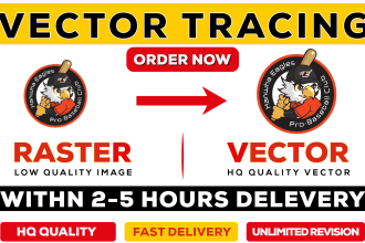 do vector tracing logo, vectorize image, raster to vector ai