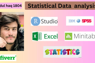 do statistical analysis in r studio, minitab, spss