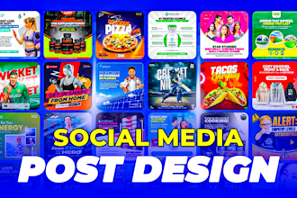 do restaurant post, instagram puzzle and social media post design