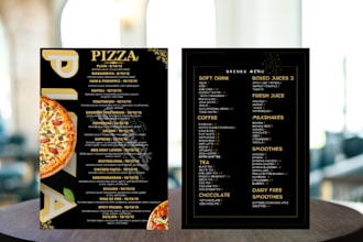 design modern and professional restaurant menu design