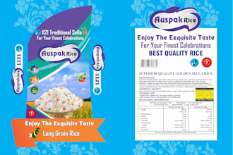 design a product label and rice bag for you