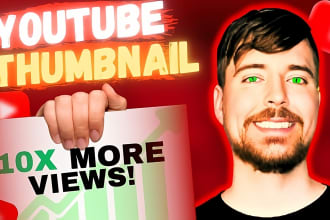 create 2 attractive eye catchy yt thumbnails in 24 hours