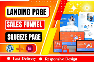 design wordpress landing page, sales funnel, squeeze page or homepage design