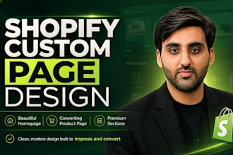 do shopify custom page, home page, product, contact and about page