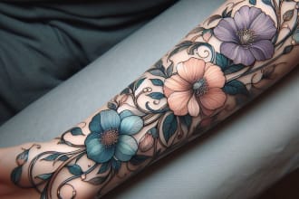 create a beautiful flower tattoo design for you
