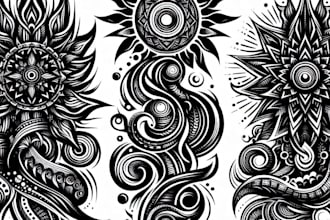 custom an abstract black tattoo design