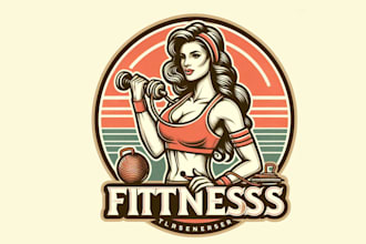 do make fitness, trainer woman, wellness, healthy, yoga, vintage logo design