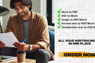 convert handwritten , word and PDF documents for cheap