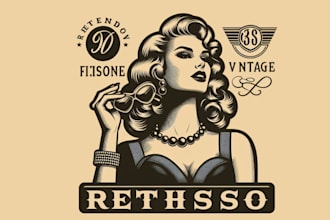 do make woman fashion, beauty, makeup vintage logo design