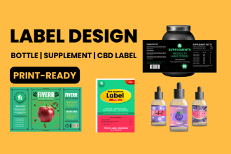 do label design, supplement label design, cbd label, candle label design
