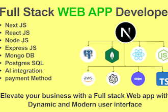 develop full stack saas web app with next js