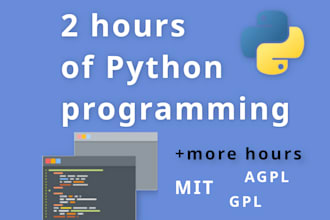 do 2h of python programming under open source license