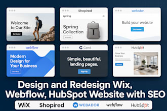 design wix shopwired webador webflow website redesign carrd hubspot website SEO