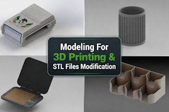 create cad models for 3d printing and modify stl files