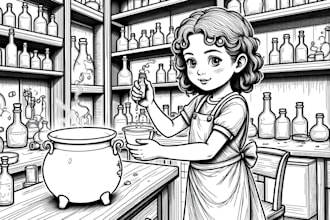 draw children chapter book in black and white art style