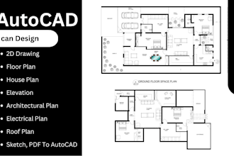 draft your 2d floor plans, modeling, and editing in autocad within 12hr
