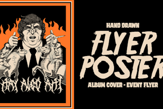 make a custom hand drawn flyers or album covers for bands