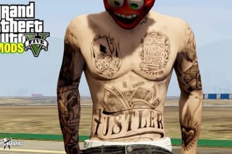 make a custom ped with a custom tattoo and add clothe for your fivem ped